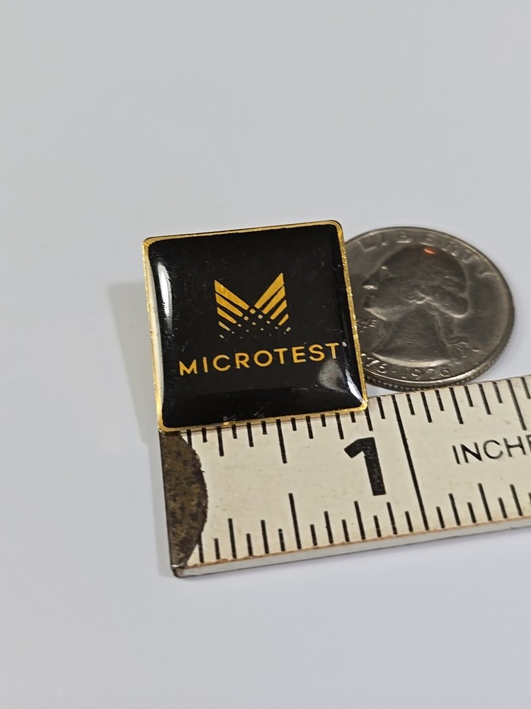 Microtest Lapel Pin Electronic Testing Black & Gold Colors