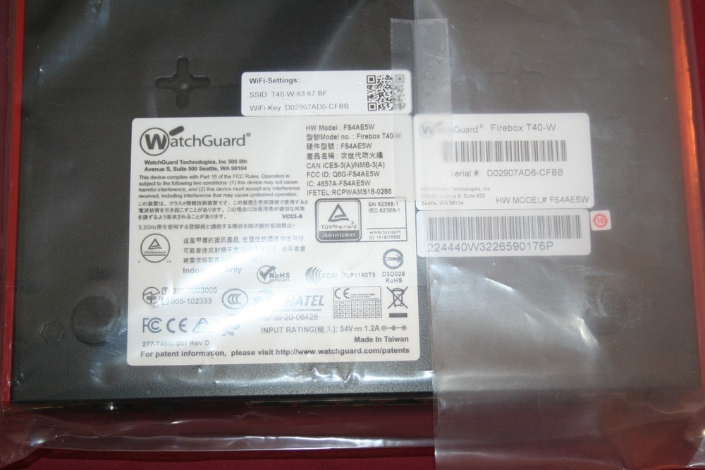 WatchGuard Firebox T40 Next-Gen Network Security 5-Port Gigabit Firewall UTM
