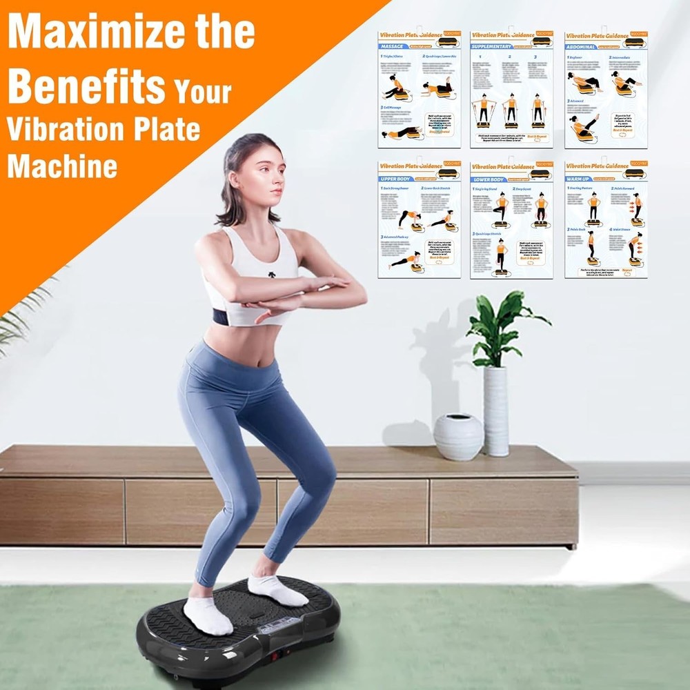 Comprehensive Vibration Plate Exercise Chart with 6 Workouts & Progress Planner