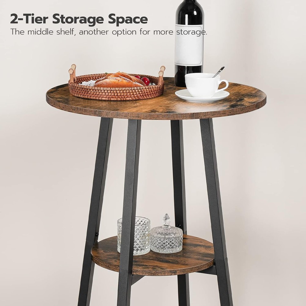 3 Pieces Round Bar Height Table & Chairs Set Round Dining Table Set Pub Table