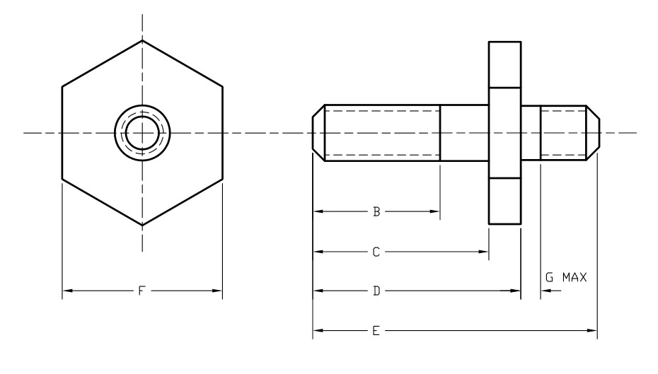 Ground Terminal Stud, brass, cadmium plated 721611-9