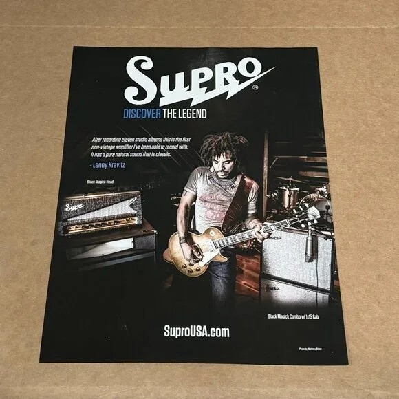 Lenny Kravitz - SUPRO AMPS - 2018 Print Advertisement