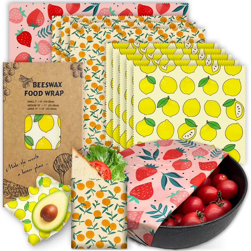 Eco Friendly Wraps 9, Beeswax Reusable Storage, Yellow