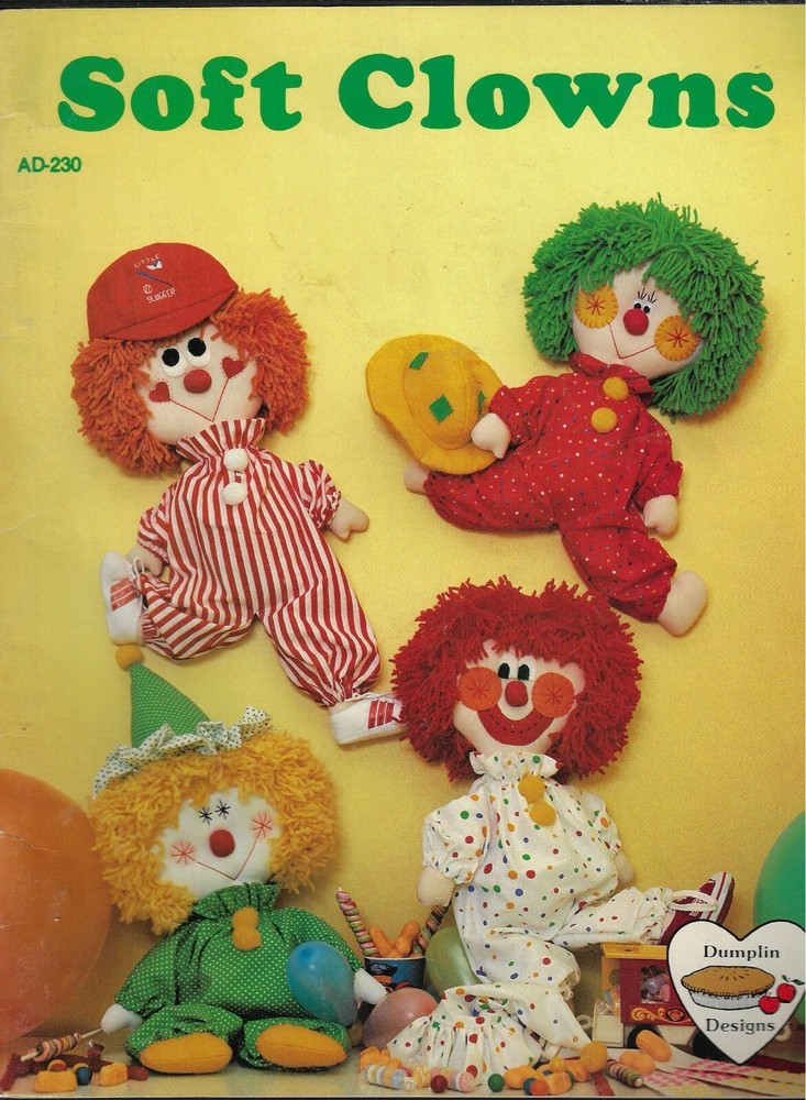 Dumplin Designs-Soft Clowns-AD-230-Clown Doll patterns