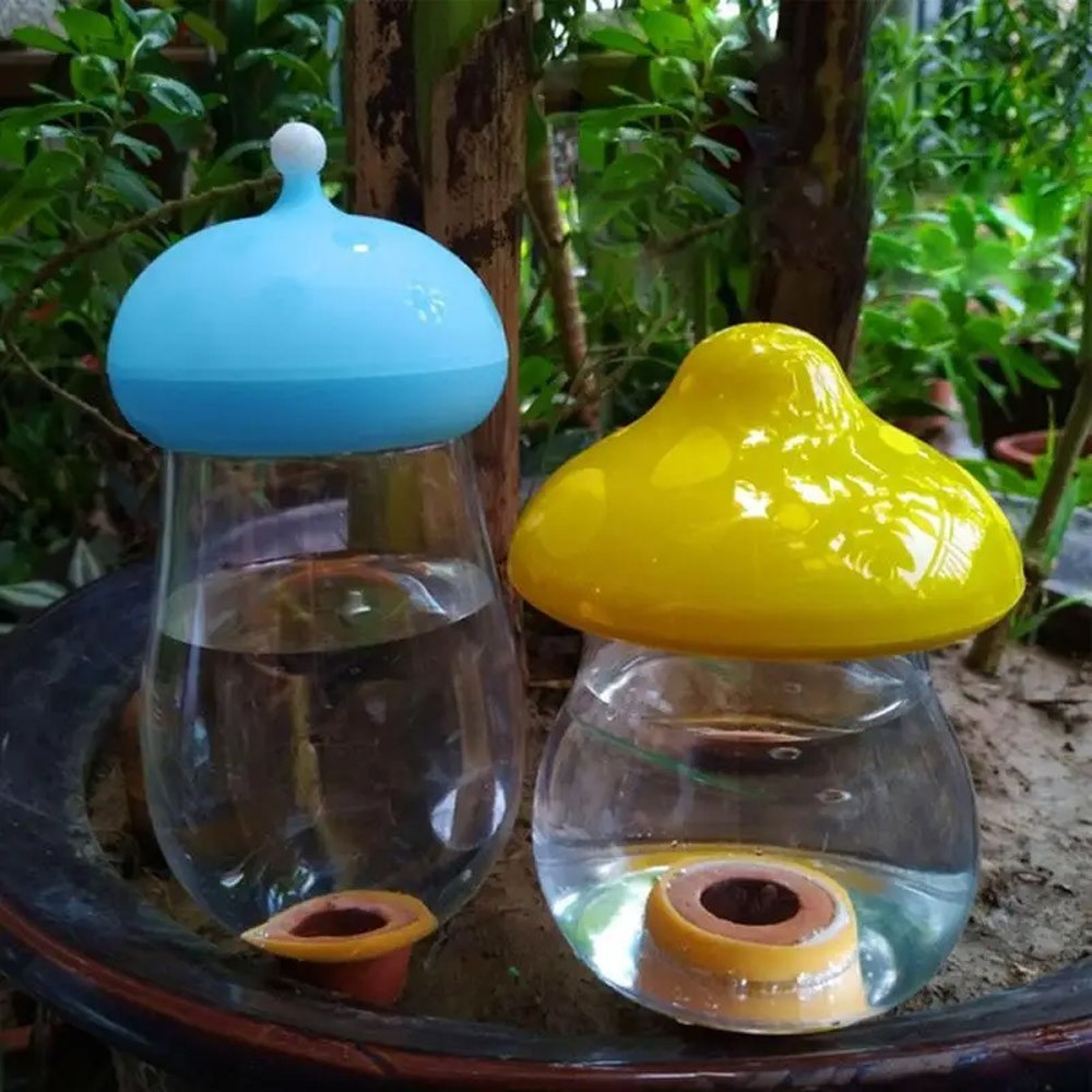 Decorative Mushroom Automatic Flower Waterer Combining Style and Function