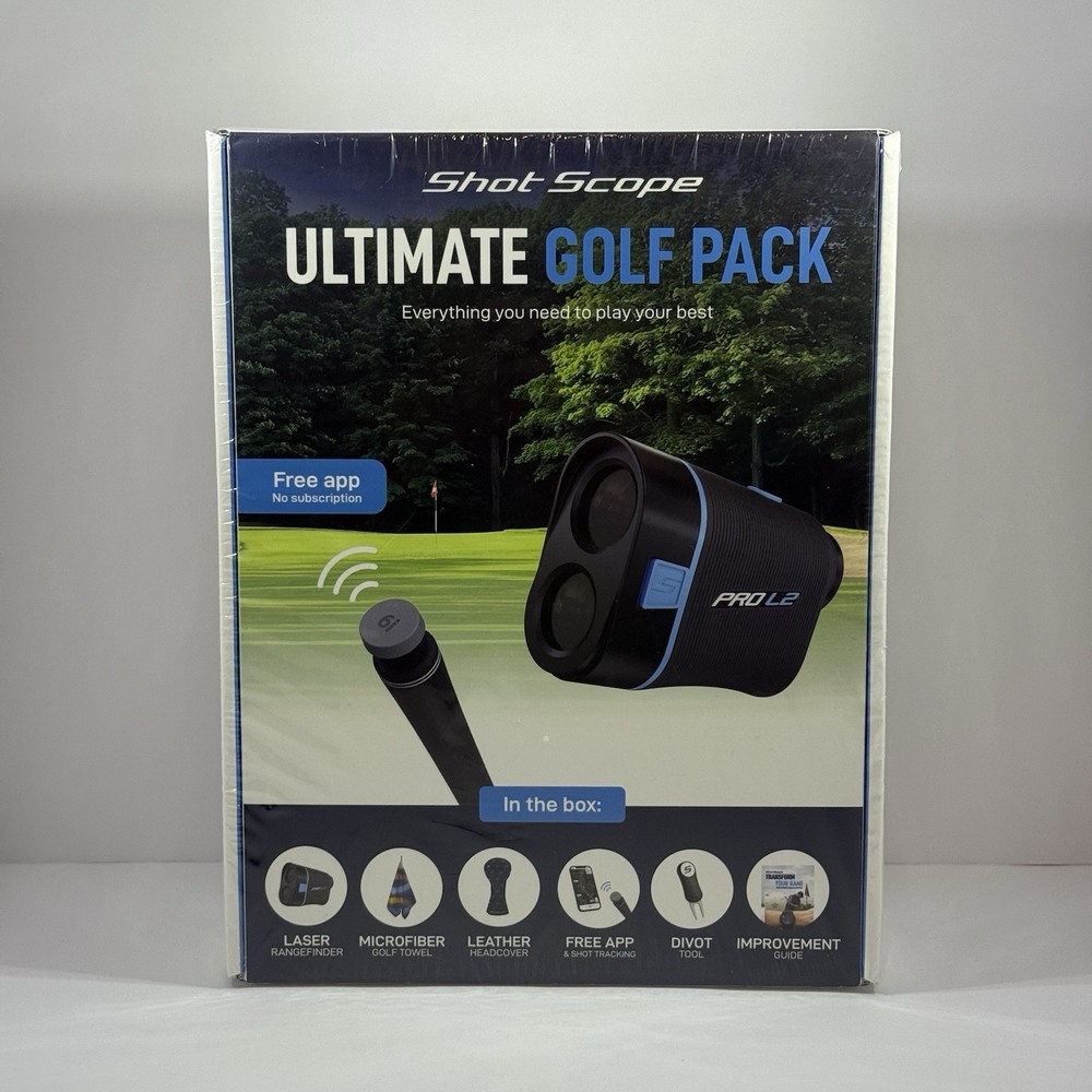 Shot Scope Ultimate Golf Pack - Rangefinder, Divot Tool, Tracking Tag + - NEW