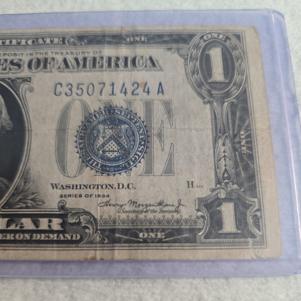 $1 1934 FUNNY BACK Silver Certificate One Dollar Note!!!!! F