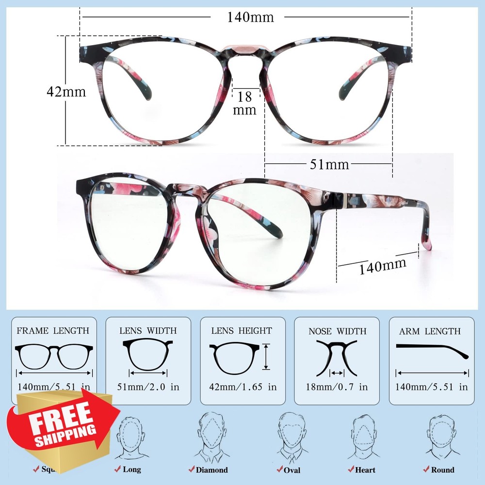 BOSSWIN Blue Light Blocking Glasses 4 Pack Men Women