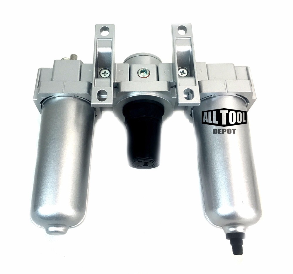 3/4" H/D COMBO PARTICULATE FILTER REGULATOR LUBRICATOR COMPRESSED AIR Auto Drain