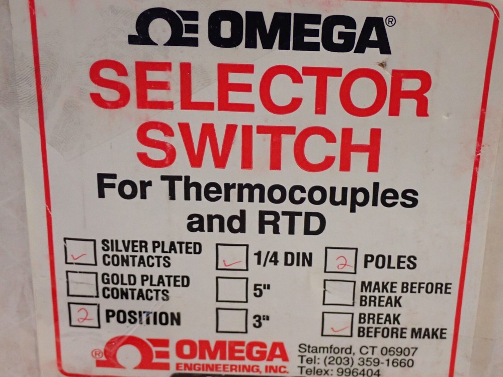 OMEGA SW142 SELECTOR SWITCH FOR THERMOCOUPLE NEW