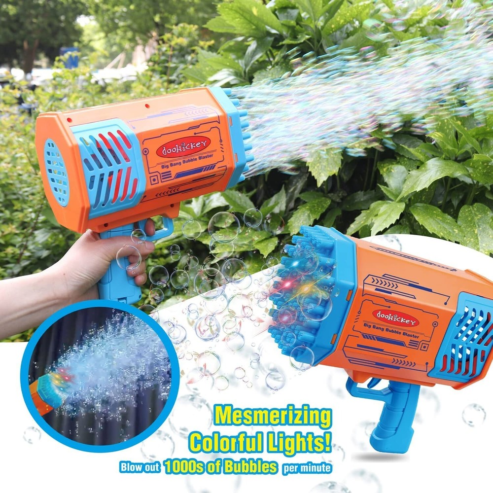 Doohickey Bubble Blaster Bubble Making Gun, 1000 Bubbles/mint, 2 Bubble Solution