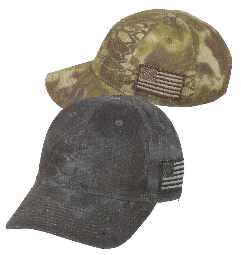 KRYPTEK Tactical Camo Typhon Highlander American Flag Patch Hunting Shooting Hat