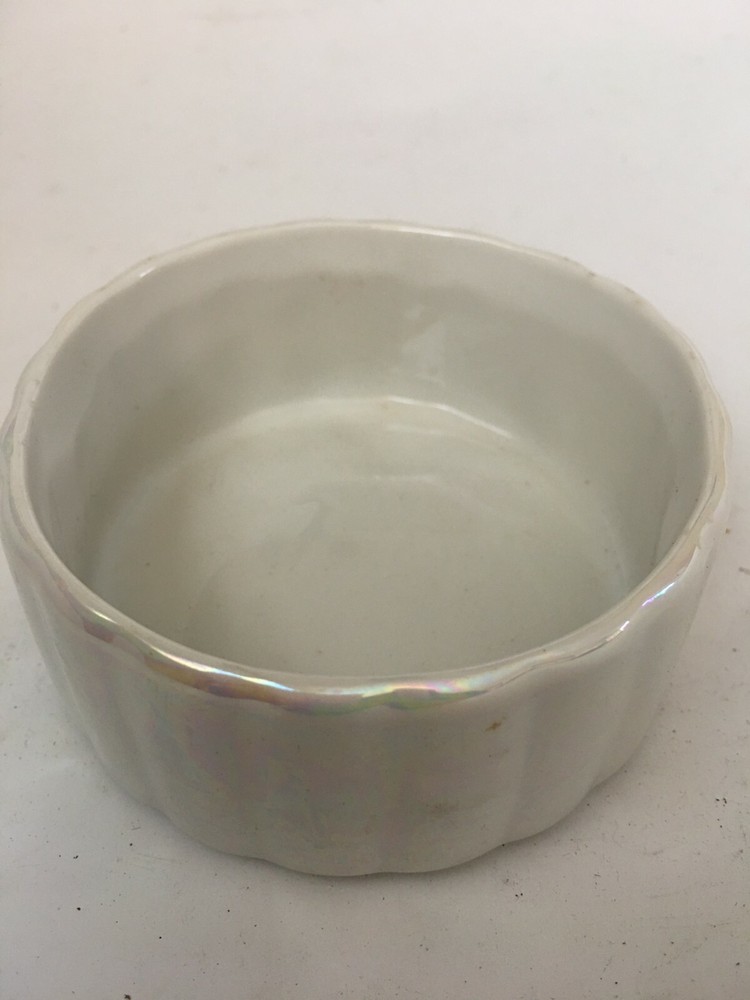 White Pearlescent 3.5in Candy Dish Bowl Ceramic glossy Kitchenware