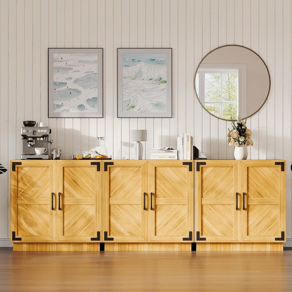 Sideboard Buffet Cabinet Storage Cabinet Coffee Bar with Adjustable Shelf
