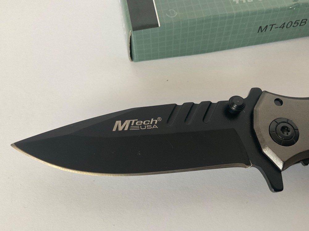 M-Tech Tactical Folding Knife Circle Pattern Handle in Gunmetal Grey MT-405B