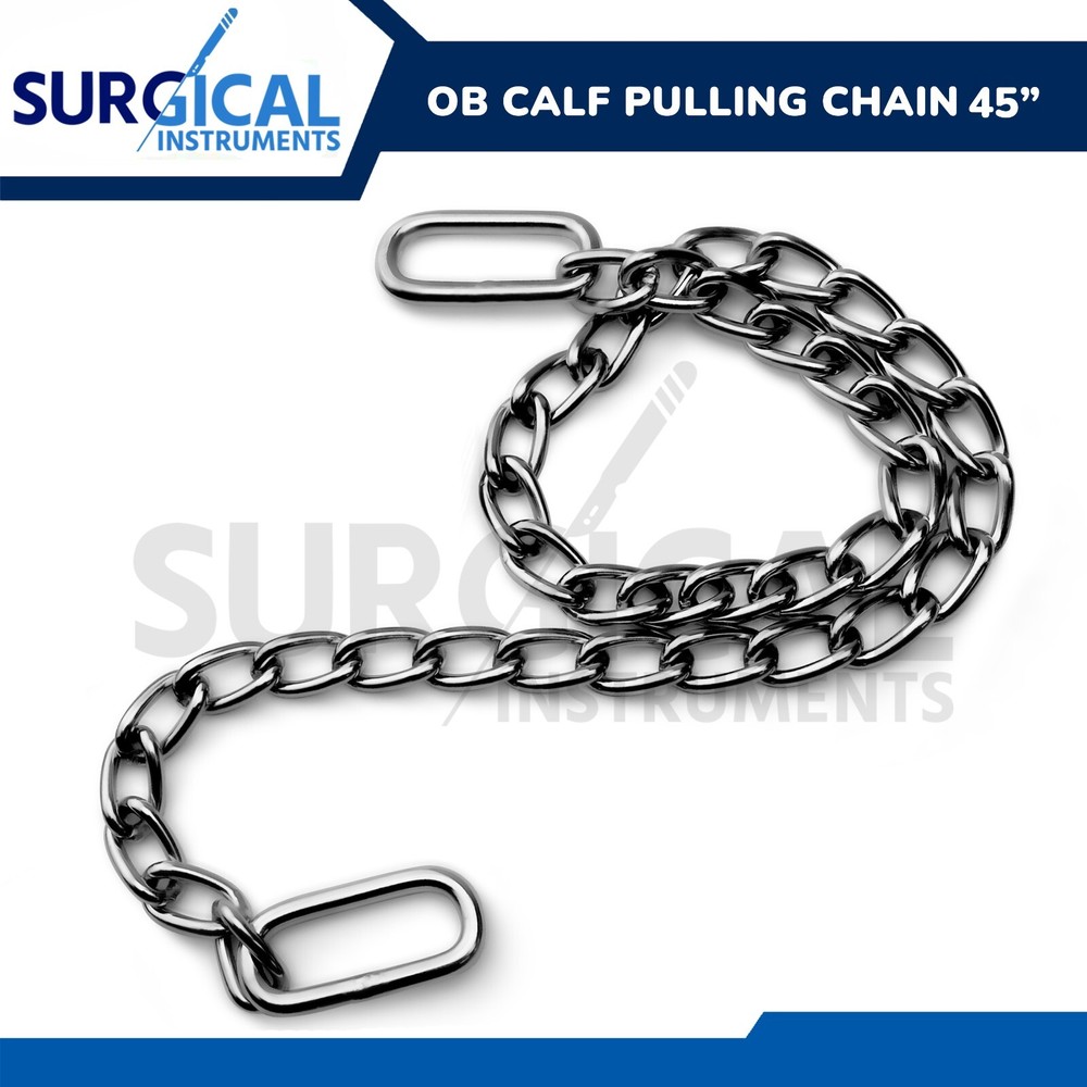 OB Chain Calf Pulling 45", Goat, Cow, Cattle Delivery Instruments for Dairy Farm