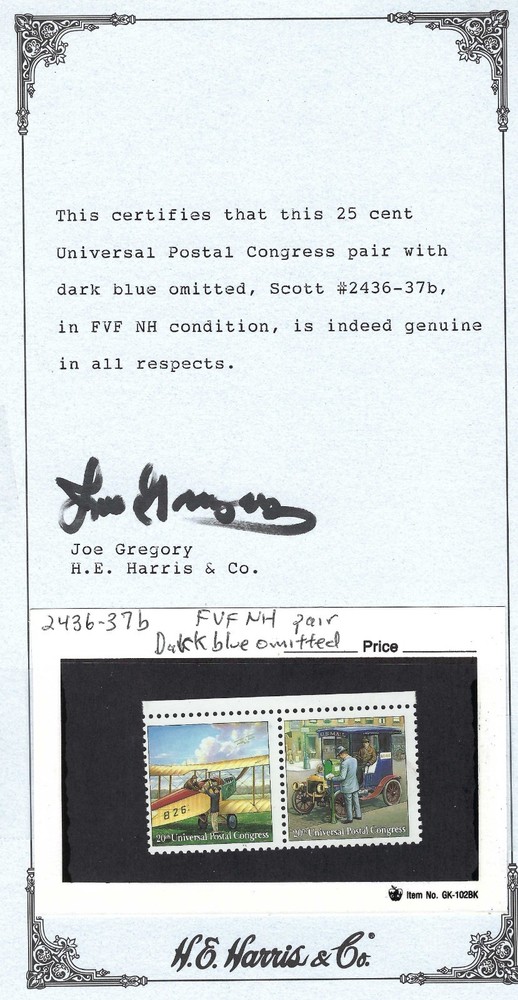 *2436-7b COLOR OMITTED WITH CERTIFICATE