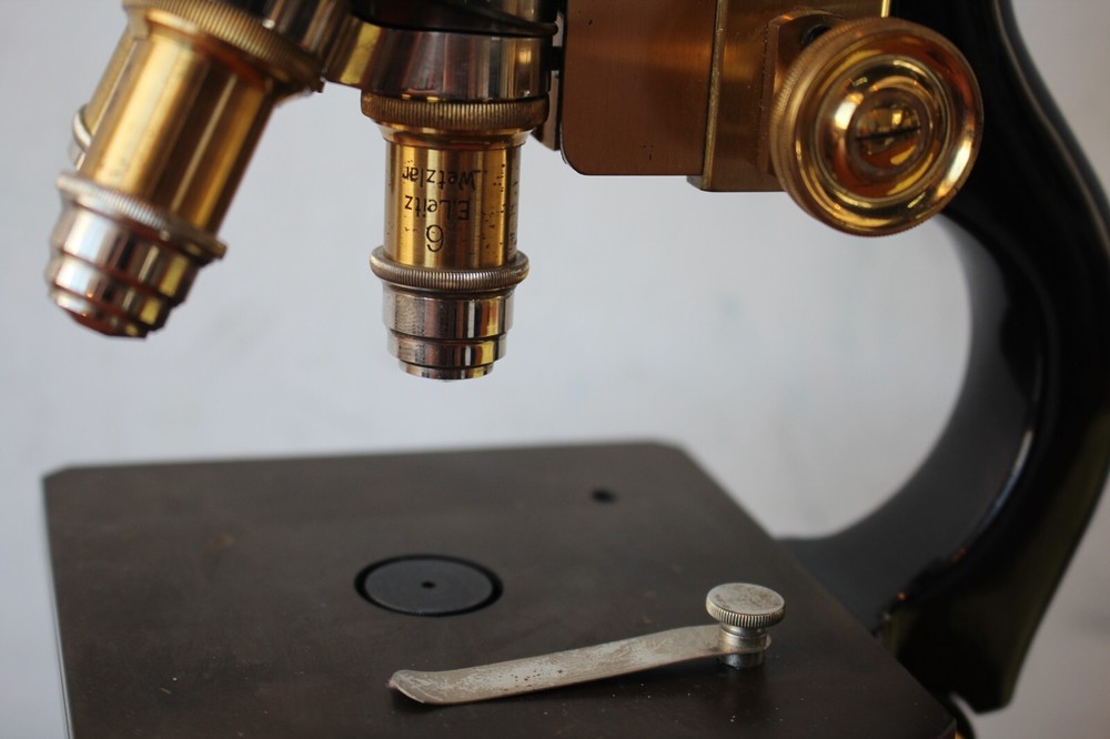 1913 Antique Brass Ernst Leitz Wetzlar Microscope