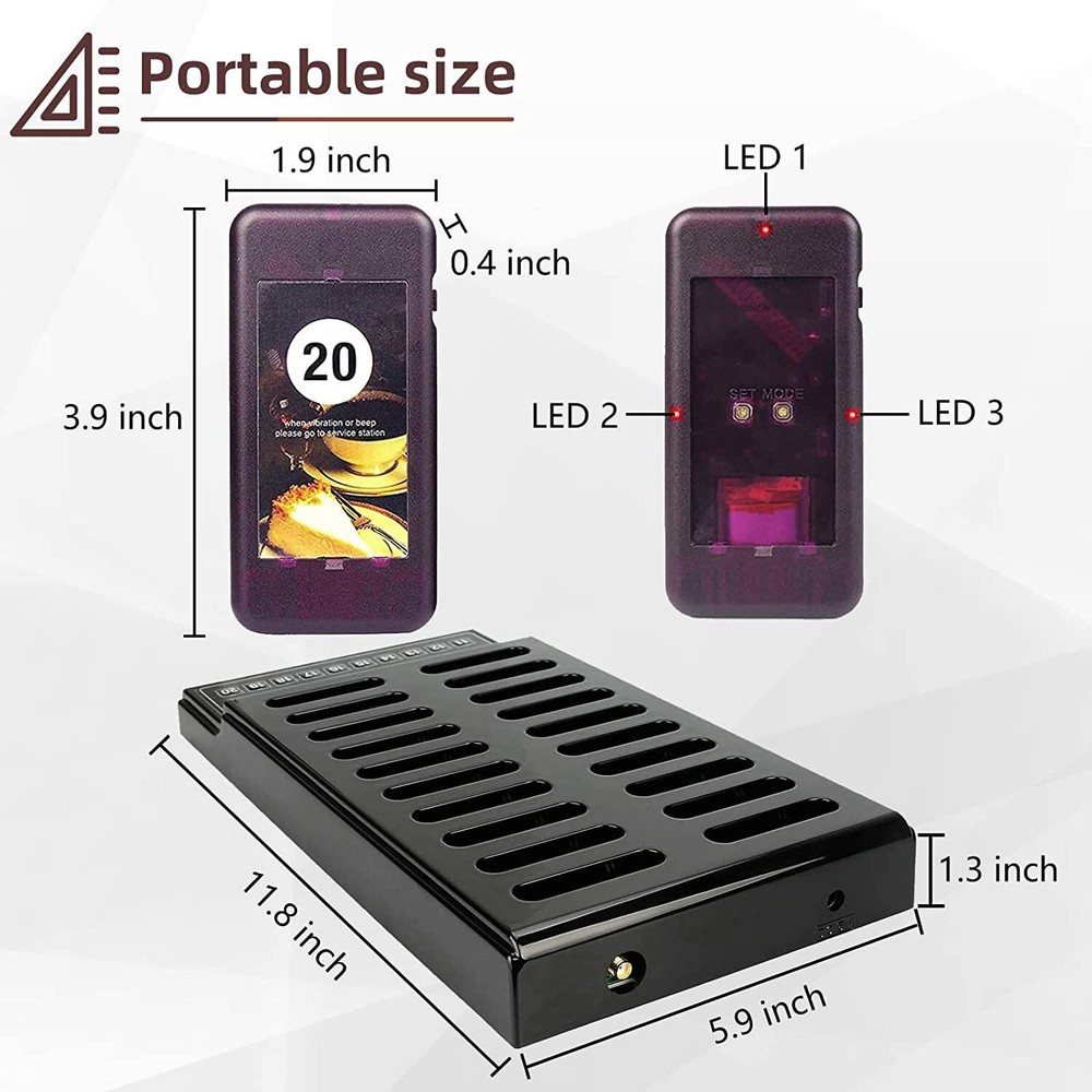 Retekess T111 Restaurant 20 Coaster Wireless Paging Queuing Calling System Cafe