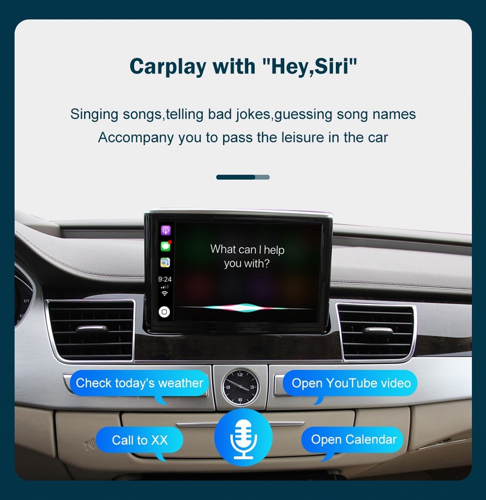 Wireless CarPlay Android Auto Mirror Link Retrofit Decoder for Audi A8 2012-2018