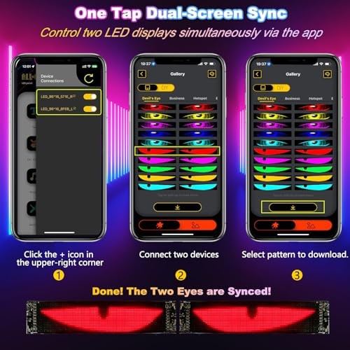 2pcs LED Eyes for Car Windshield, 13.7“x4” Devil Eyes Light for 13.7"x4"