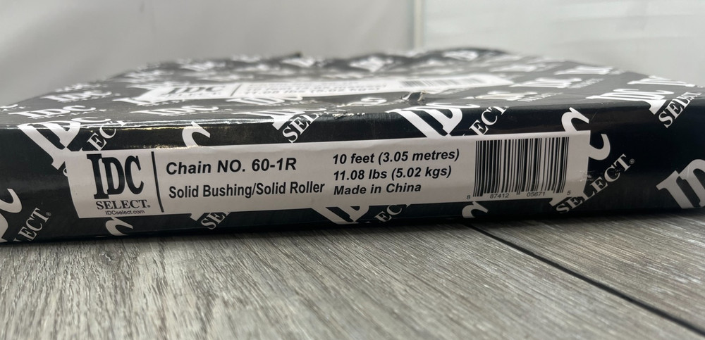 60 LB Chain IDC Select 60-1R Solid Bushing/Solid Roller Chain, 10 FT