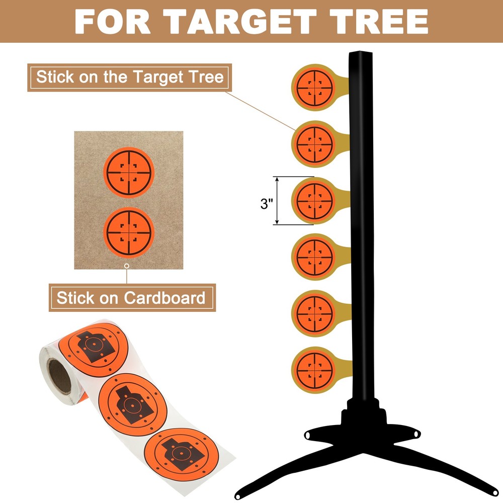 1 Roll Circle Splatter Target Stickers 3", Orange/Black Style 1