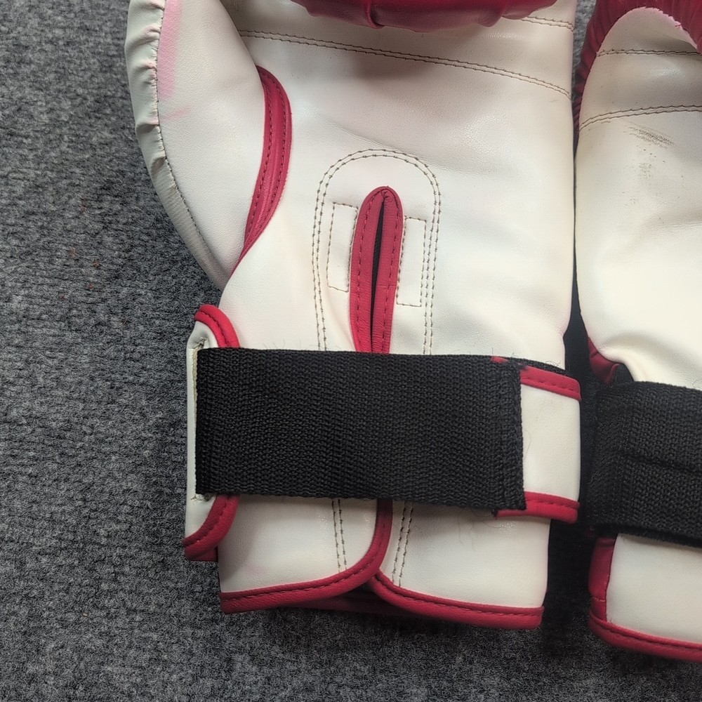 Flurry Boxing Gloves 14oz Red White Training Sparring Hook Loop Closure