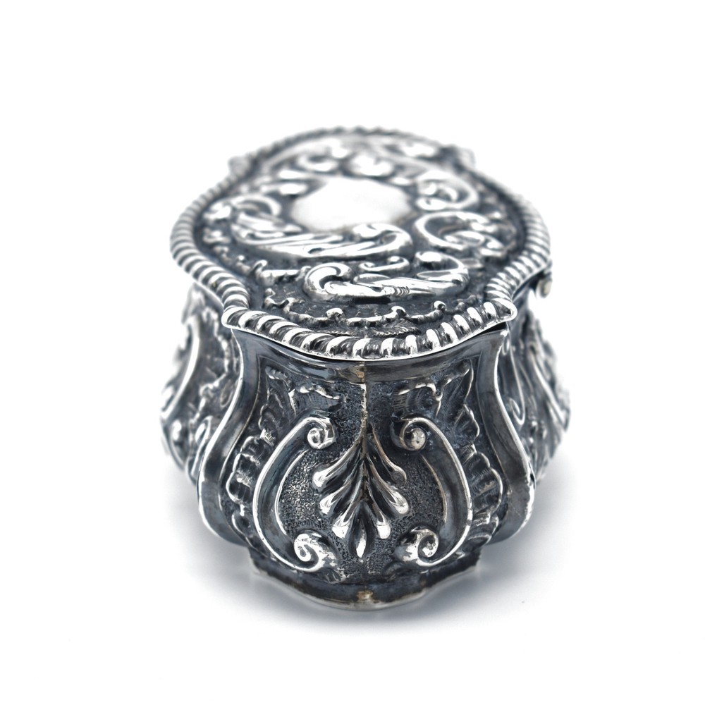 Antique Victorian Solid Silver Trinket Box 1899 William Neale