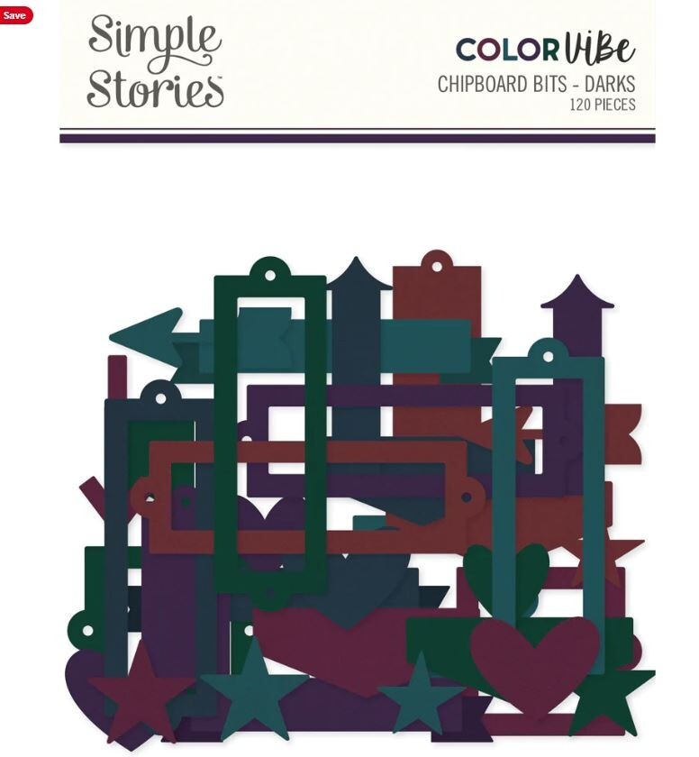 Simple Stories Color Vibe Chipboard Bits 11 PACKS