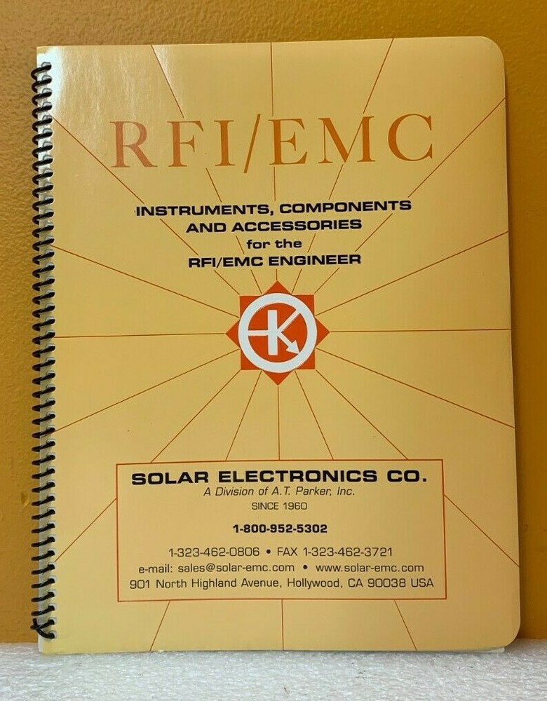 Solar Electronics Co. RFE / EMC Instruments, Components & Accessories Catalog.