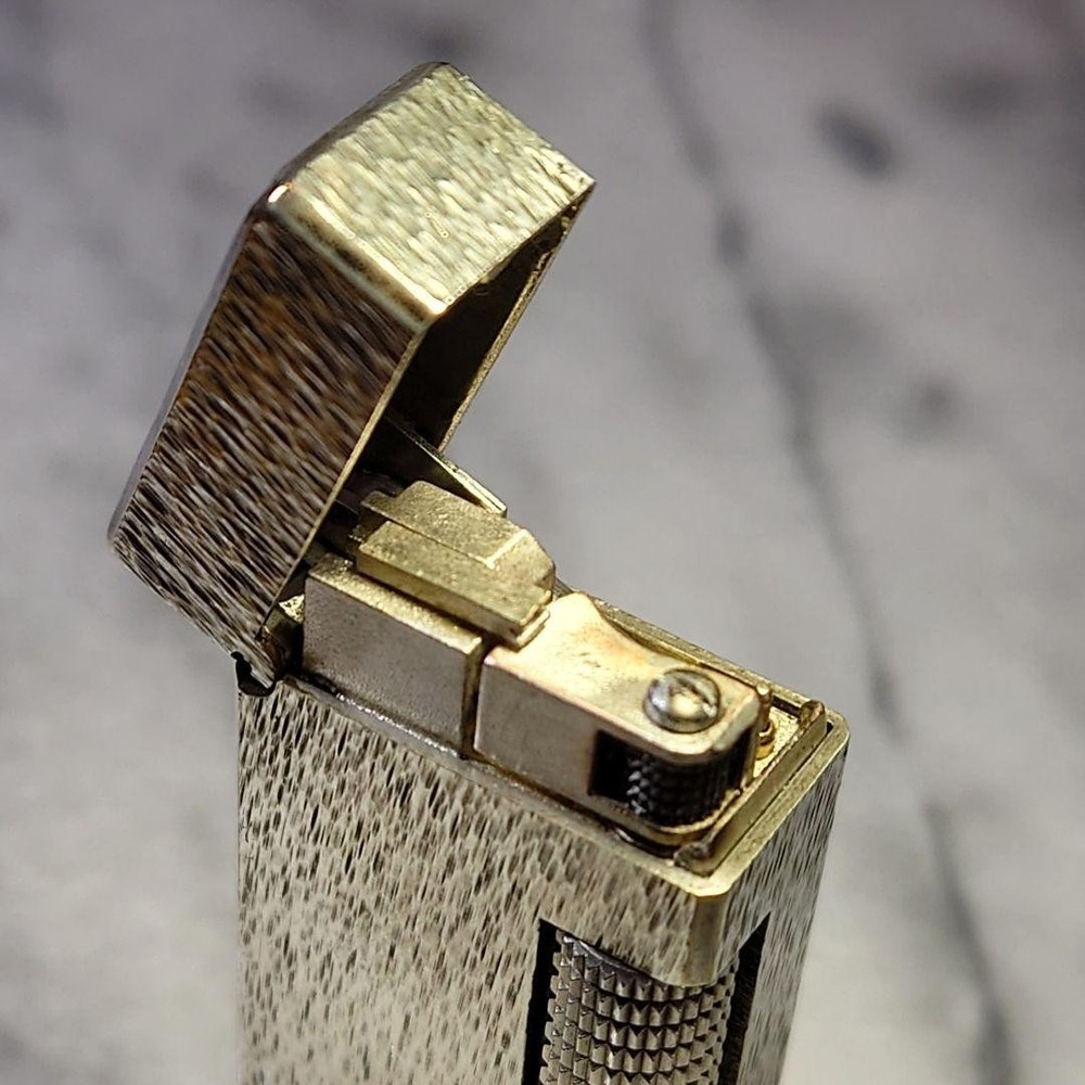 Vintage Dunhill Rolla Gas Lighter Silver Deep Satin Working Condition