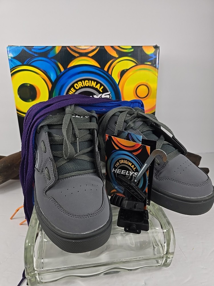 Heelys Motion plus Triple Charcoal Shoe Strings X 4 Tools Heel Cap Box New