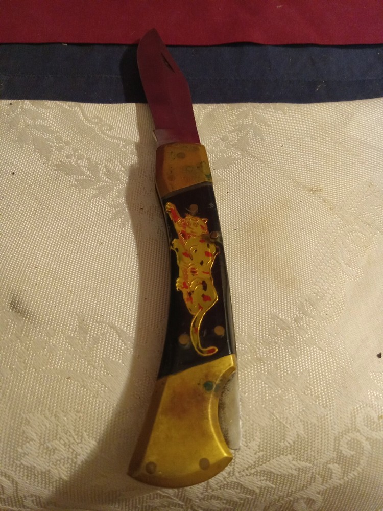 Vintage Leopard Lockback Knife