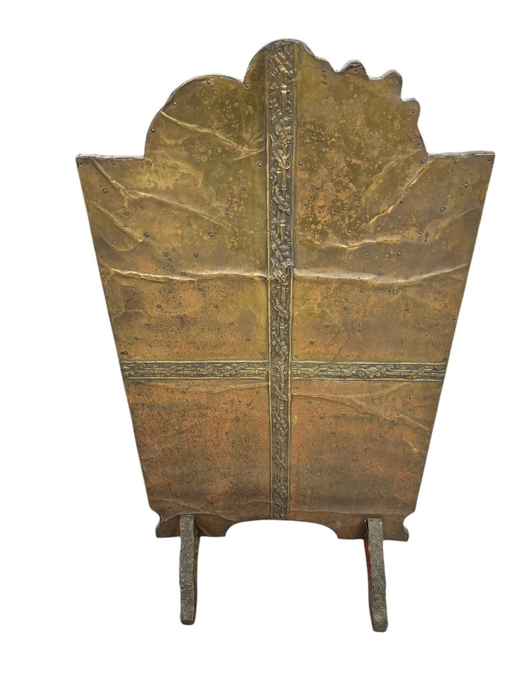 Antique brass fire screen
