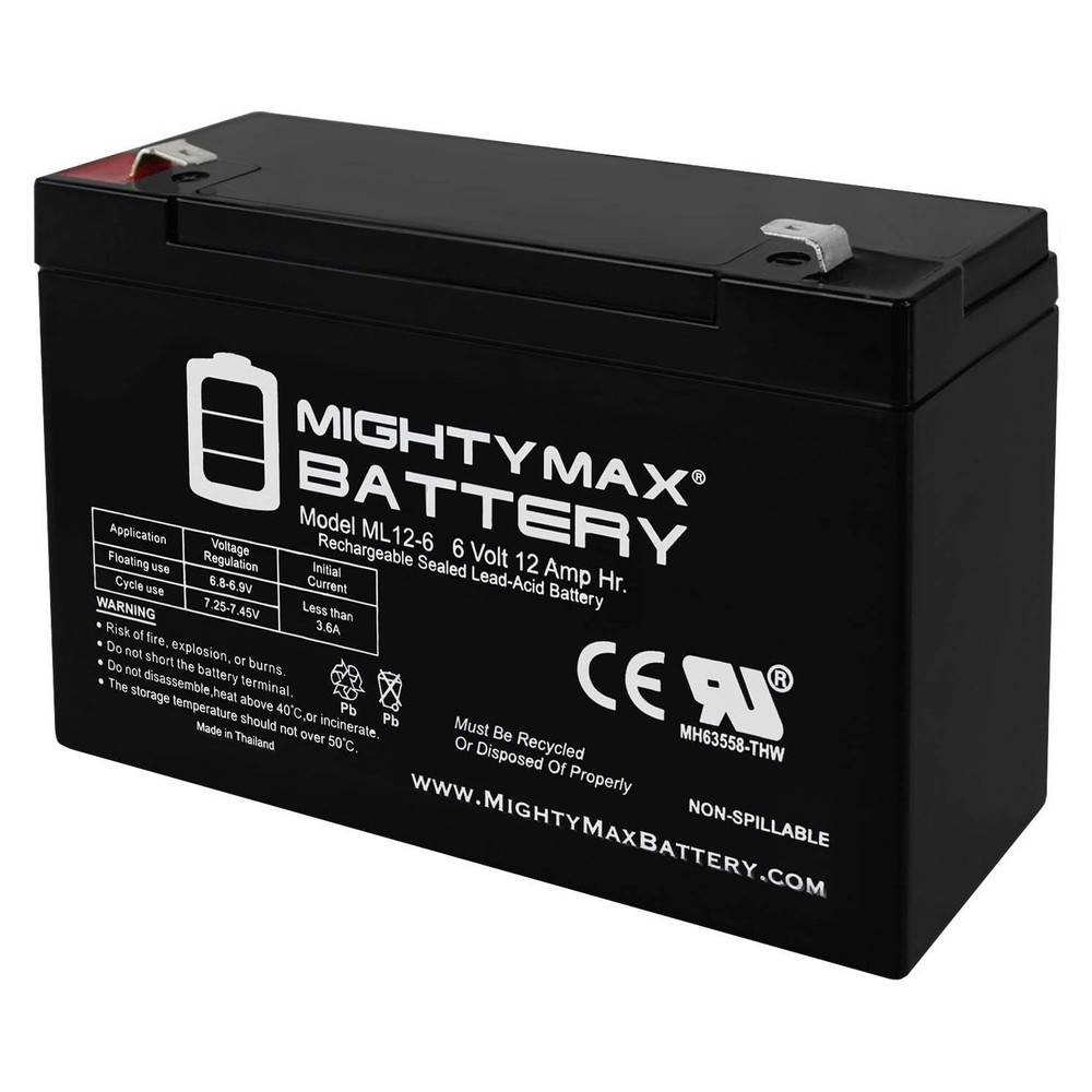 Mighty Max 6V 12AH F2 Replacement Streamlight Litebox Battery