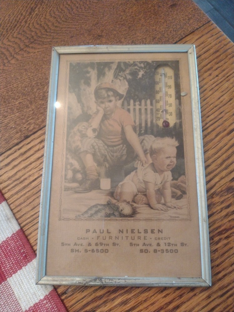 vintage wall thermometer advertising