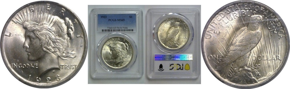 1923 Peace Dollar   PCGS MS-65