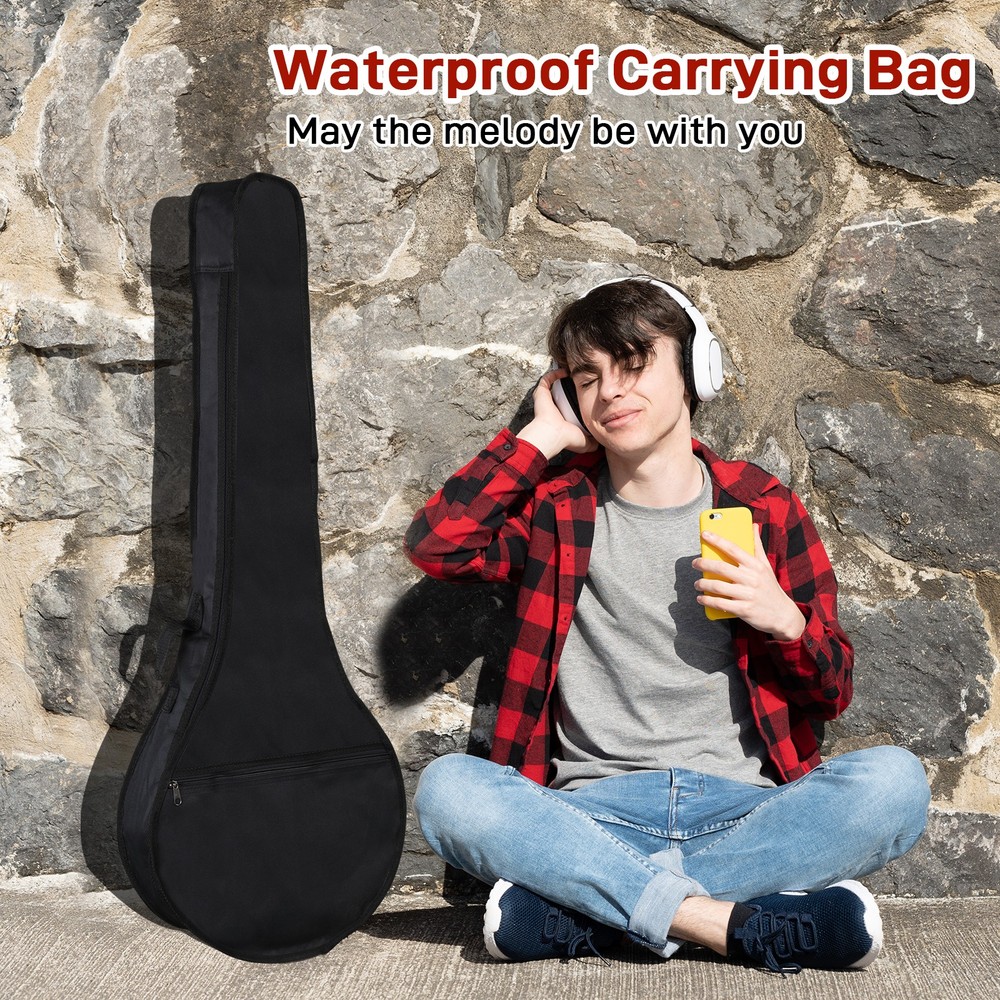 Full Size 5 String Banjos Set with Closed Solid Sapele Back Premium Neck