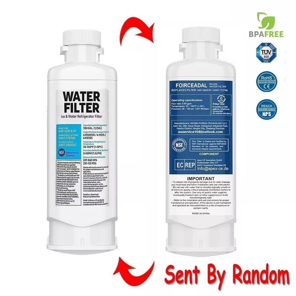 4 Pack For Samsung DA97-17376B HAF-QIN/EXP Refrigerator Water Filter Replacement