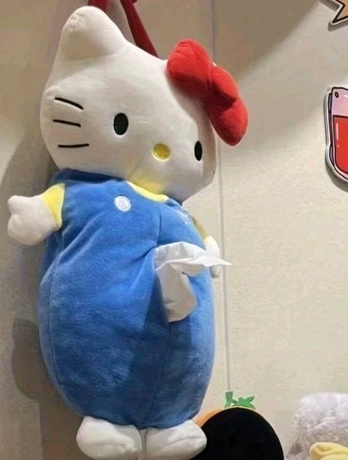 Hanging Kitty Tissue Despenser, Plush! Back load & Pull In Front ,Unisex