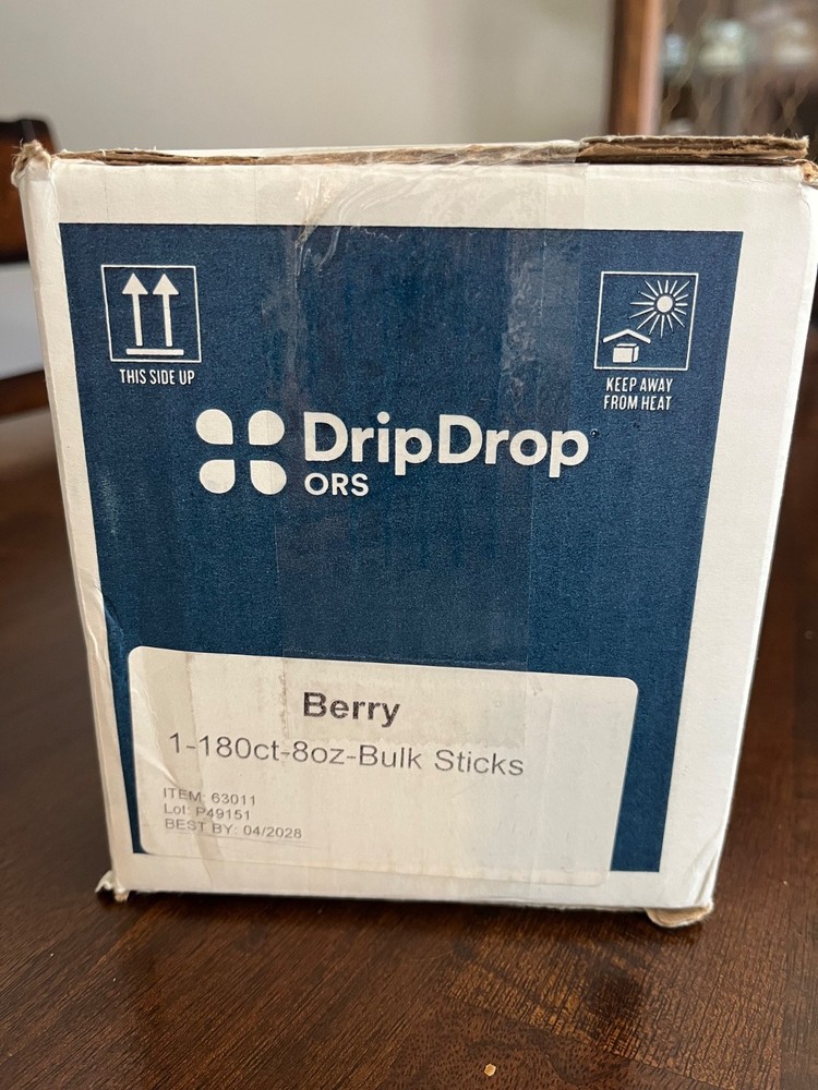Drip Drop Dehydration Relief Fast Bulk Sticks - Berry Flavor 180ct Box