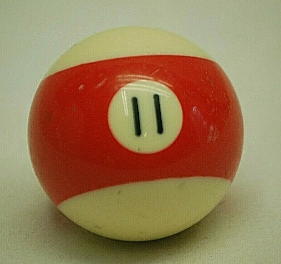 Pool Table Billiard Ball #11 Red Stripe Vintage Replacement Piece