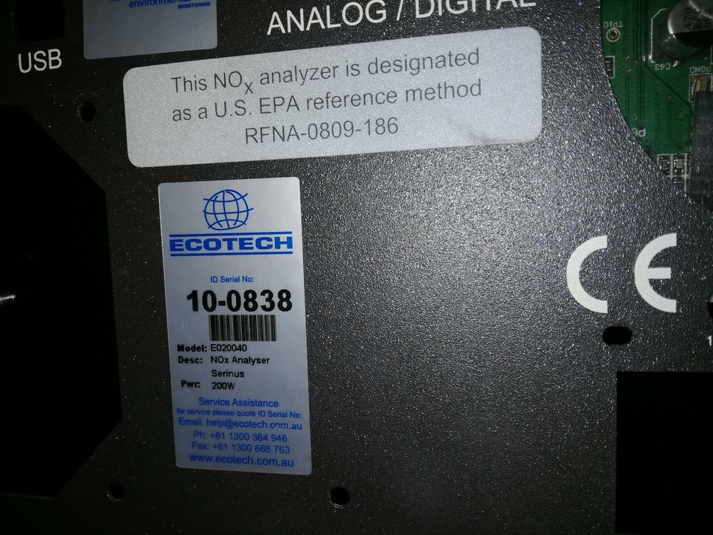 Rear Panel for Ecotech E020040 NOx Gas Analyser