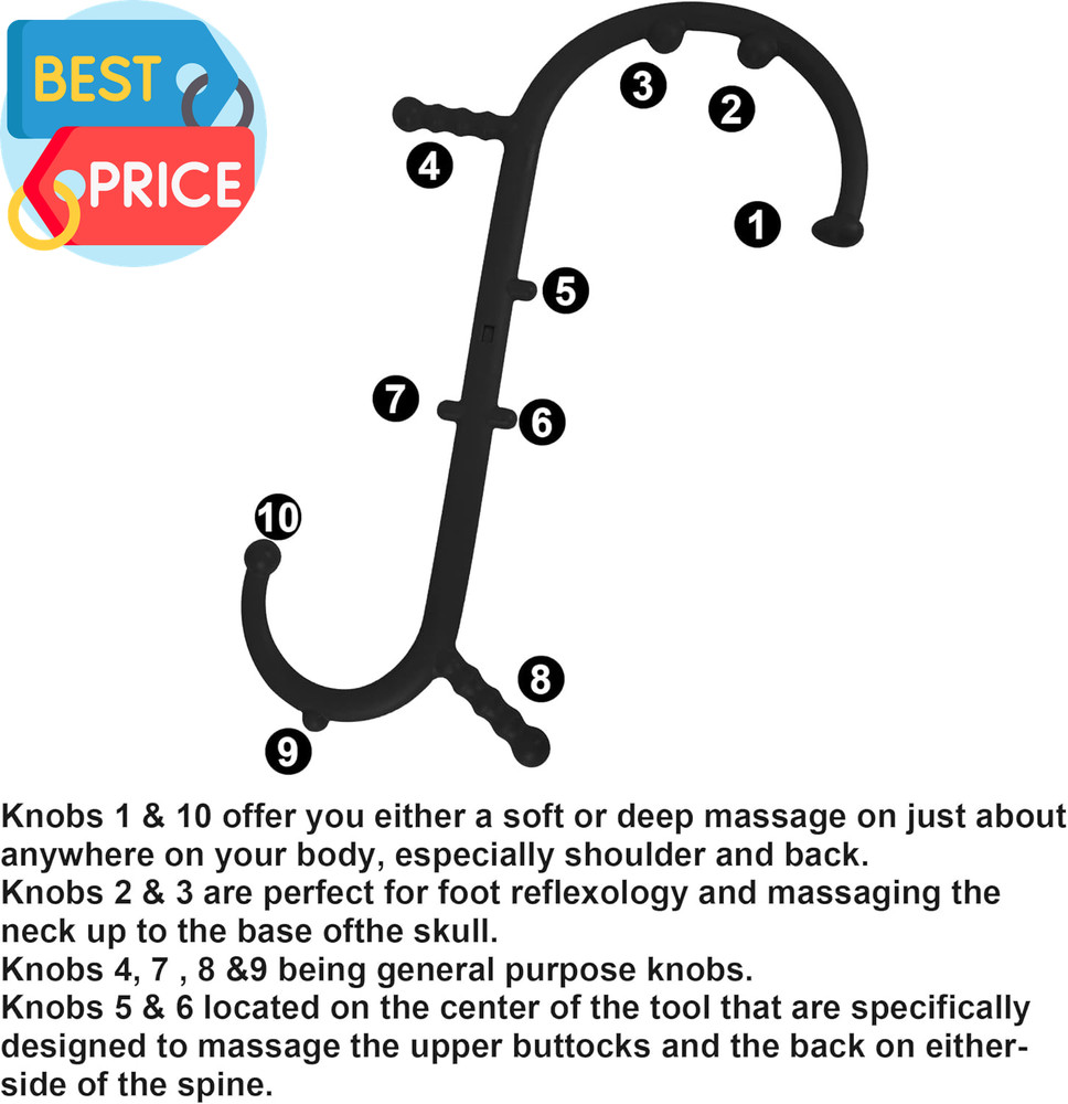 Massage Trigger Point Cane, Muscle Release Tool Self Massage Hook Cane, Handheld