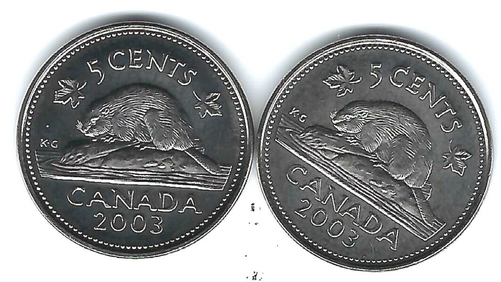 2003-P OE & NE Brilliant Uncirculated Business Strike Five Cent (Two Coins!