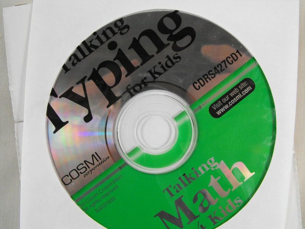 Cosmi Talking Typing for Kids (PC, 2003) in Box - Includes Talking Math 4 Kids