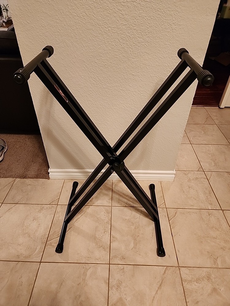 Double X-shaped keyboard stand Black