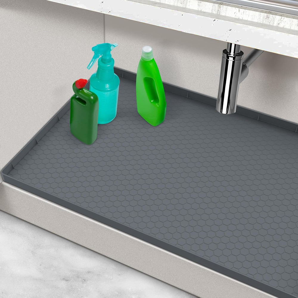 Waterproof under Sink Mat, 28" X 19" Silicone under Sink Mats for Kitchen, under