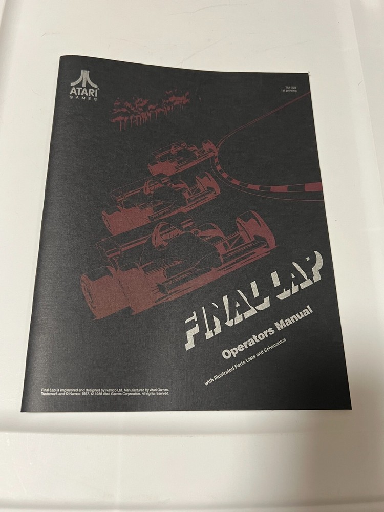 1988 ATARI FINAL LAP  OPERATORS MANUAL